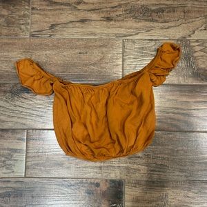Forever 21 brown off the shoulder crop top